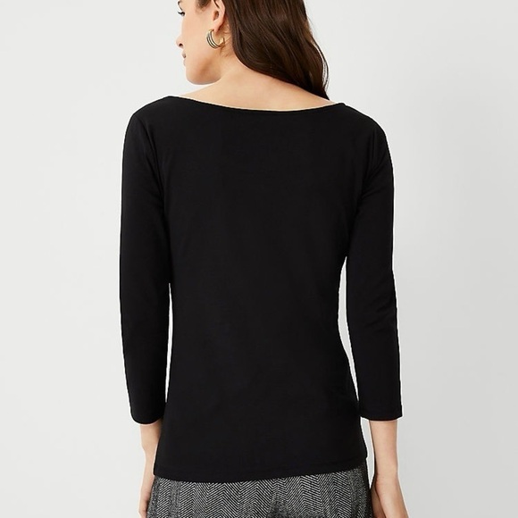 Ag Adriano Goldschmield Black Jaxon 3/4 sleeve Scoopneck Tee Size S - Picture 2 of 10